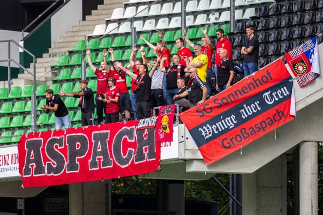 Die Fans von SG Sonnenhof Grossaspach im Gaesteblock feuern ihre Mannschaft an GER, TSV Havelse vs. SG Sonnenhof Grossaspach, Fussball, 3. Liga, 5. Spieltag, Spielzeit 2026 2027, 12.09.2026 DFL Regulations prohibit any use of photographers as image sequences and or quasi-video. GER, TSV Havelse vs. SG Sonnenhof Grossaspach, Fussball, 3. Liga, 5. Spieltag, Spielzeit 2026 2027, 12.09.2026 Hannover Copyright: xEibner-Pressefoto JanxRollingerx EP_JSK