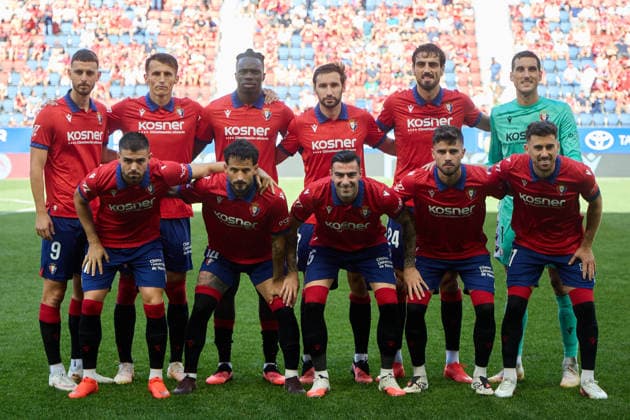 LaLiga EASports 2026 27 CA Osasuna v RCD Espanyol Starting eleven of CA Osasuna during the LaLiga EA Sports match between CA Osasuna and RCD Espanyol played at El Sadar in Pamplona. In the top row, from left to right: Raul Garcia (9. OSA), Ante Budimir (17. OSA), Rockson Yeboah (48. OSA), Jon Moncayola (7. OSA), Alejandro Catena (24. OSA), Sergio Herrera (1. OSA). In the bottom row, from left to right: Inigo Arguibide (27. OSA), Ruben Garcia (14. OSA), Diego Rico (15. OSA), Iker Munoz (8. OSA), Kike Barja (11. OSA) Credit: Inigo Alzugaray Agencia LOF Pamplona LaLiga EASports 2026 27 CA Osasuna v RCD Espanyol