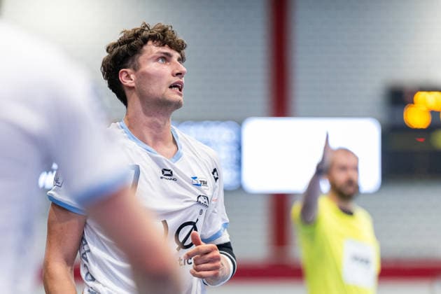 Krischa Leis (TSV Bayer Dormagen, 07) reagiert GER, TuS N-Luebbecke vs. TSV Bayer Dormagen, Handball, 2. Bundesliga, 3. Spieltag, Spielzeit 2026 2027, 12.09.2026 GER, TuS N-Luebbecke vs. TSV Bayer Dormagen, Handball, 2. Bundesliga, 3. Spieltag, Spielzeit 2026 2027, 12.09.2026 Luebbecke Copyright: xEibner-Pressefoto JanxRollingerx EP_JSK