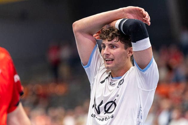 Krischa Leis (TSV Bayer Dormagen, 07) reagiert veraergert GER, TuS N-Luebbecke vs. TSV Bayer Dormagen, Handball, 2. Bundesliga, 3. Spieltag, Spielzeit 2026 2027, 12.09.2026 GER, TuS N-Luebbecke vs. TSV Bayer Dormagen, Handball, 2. Bundesliga, 3. Spieltag, Spielzeit 2026 2027, 12.09.2026 Luebbecke Copyright: xEibner-Pressefoto JanxRollingerx EP_JSK