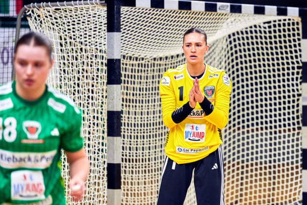 DANIQUE TROOSTER (Fuechse Berlin, 01), GER, 2. Handball - Bundesliga Frauen, Fuechse Berlin vs. Rostocker HC (Rostock Dolphins), Saison 2026 27, 3. Spieltag, 12.09.2026, GER, 2. Handball - Bundesliga Frauen, Fuechse Berlin vs. Rostocker HC (Rostock Dolphins), Saison 2026 27, 3. Spieltag, 12.09.2026, Berlin
