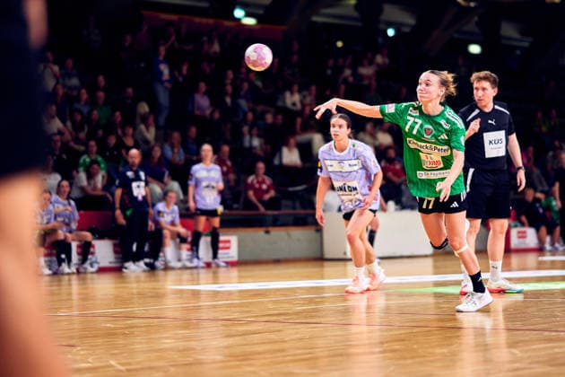 LEONI BASSINER (Fuechse Berlin, 77), GER, 2. Handball - Bundesliga Frauen, Fuechse Berlin vs. Rostocker HC (Rostock Dolphins), Saison 2026 27, 3. Spieltag, 12.09.2026, GER, 2. Handball - Bundesliga Frauen, Fuechse Berlin vs. Rostocker HC (Rostock Dolphins), Saison 2026 27, 3. Spieltag, 12.09.2026, Berlin