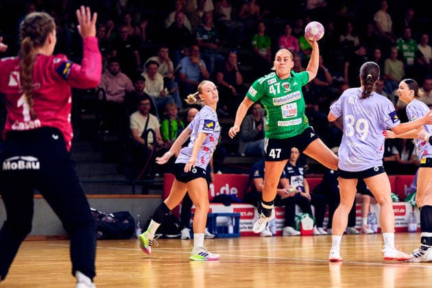 ANOUK NIEUWENWEG (Fuechse Berlin, 47), GER, 2. Handball - Bundesliga Frauen, Fuechse Berlin vs. Rostocker HC (Rostock Dolphins), Saison 2026 27, 3. Spieltag, 12.09.2026, GER, 2. Handball - Bundesliga Frauen, Fuechse Berlin vs. Rostocker HC (Rostock Dolphins), Saison 2026 27, 3. Spieltag, 12.09.2026, Berlin