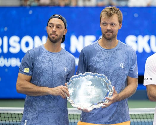 L-R.Finalisten Kevin Krawietz, Tim Puetz, Herren Doppel, Men s Doubles, Siegerehrung, Praesentation, US Open Championships, Billie Jean King National Tennis Center, Flushing Meadows, New York, USA . Copyright: xJuergenxHasenkopfx