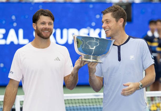 Sieger Christian Harrison, Neil Skupski, Pokal, Trophy, Herren Doppel, Men s Doubles, Siegerehrung, Praesentation, US Open Championships, Billie Jean King National Tennis Center, Flushing Meadows, New York, USA . Copyright: xJuergenxHasenkopfx