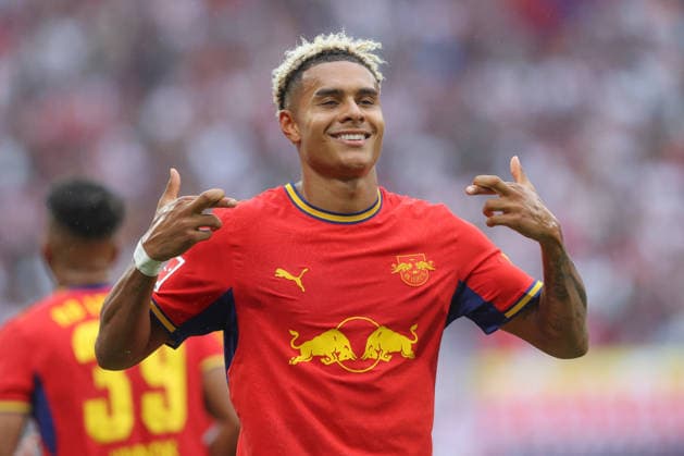 13.09.2026, xtgx, Fussball, 1. Bundesliga, RB Leipzig - Hamburger SV, v.l. Antonio Nusa (Leipzig, 7) Jubel, Torjubel, jubelt ueber das Tor, celebrate the goal, celebration (DFL DFB REGULATIONS PROHIBIT ANY USE OF PHOTOGRAPHS as IMAGE SEQUENCES and or QUASI-VIDEO) Leipzig
