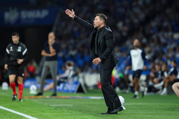 September 13, 2026, San Sebastian, Guipuzcoa, SPAIN: Diego Pablo Simeone, head coach of Atletico de Madrid gestures during the Spanish league, LaLiga EA Sports, football match played between Real Sociedad and Atletico de Madrid at Reale Arena stadium on September 13, 2026, in San Sebastian, Spain. Real Sociedad V Atletico De Madrid - LaLiga EA Sports - ZUMAa181 20260913_zaa_a181_326 Copyright: xIrinaxR.xHx