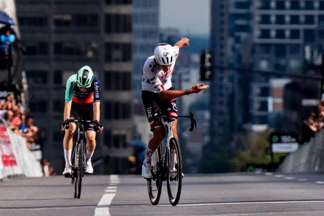 September 13, 2026, Montreal, Pq, CANADA: Isaac del Toro, of Mexico, riding for UAE Team Emirates XRG celebrates after racing to the finish ahead of Paul Seixas, of France, racing for Decathalon CMA CGM Team during the Grand Prix Cycliste de Montreal on Sunday, Sept. 13, 2026. Canada News - September 13, 2026 - ZUMAc35_ 20260913_zaf_c35_049 Copyright: xChristopherxKatsarovx