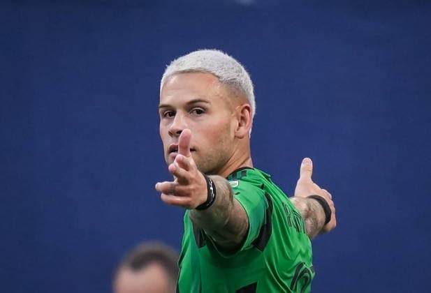 September 13, 2026, Vancouver, Bc, CANADA: Austin FC s Christian Ramirez celebrates his first goal during the first half of an MLS, Fussball Herren, USA soccer match against the Vancouver Whitecaps, in Vancouver, on Sunday, Sept. 13, 2026. Canada News - September 13, 2026 - ZUMAc35_ 20260913_zaf_c35_186 Copyright: xDarrylxDyckx