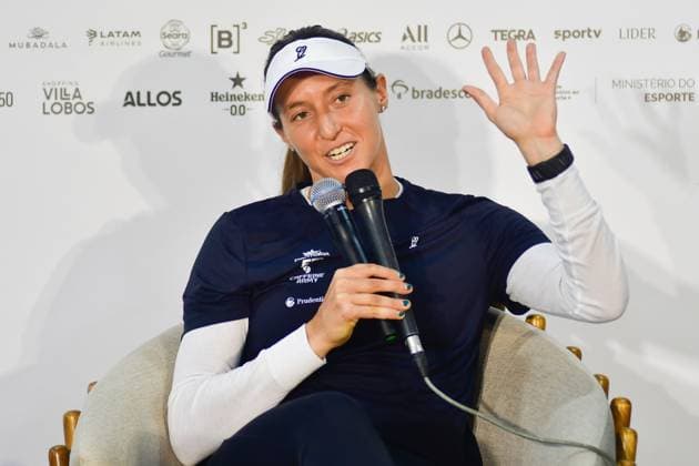Villa Lobos Park, Sao Paulo (SP), 09 14 2026 - SPORTS SP-OPEN: LUISA STEFANI - Tennis player Luisa Stefani (BRA), during a press conference, PK, Pressekonferenz for the SP OPEN WTA, Tennis Damen 250, held at Villa Lobos Park, in Sao Paulo, on the afternoon of Monday, September 14 (Photo: Eduardo Carmim Photo Premium SPP) 30930 (Eduardo Carmim SPP) Copyright: xEduardoxCarmimx xSPPx spp-en-EdCa-eduardo_carmim_photo_premium_507177