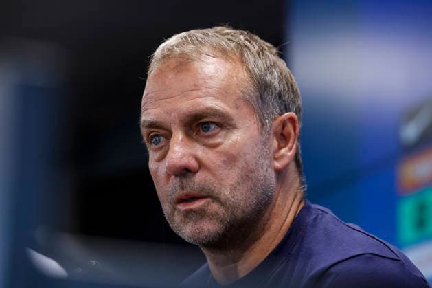 September 15, 2026, Sant Joan Despi, Barcelona, Spain: Hansi Flick, head coach of FC Barcelona, Barca attends his press conference, PK, Pressekonferenz during the training day of FC Barcelona ahead the Spanish League, LaLiga EA Sports, football match against Real Racing Club at Ciudad Esportiva Joan Gamper on September 15, 2026 in Sant Joan Despi, Barcelona, Spain. Sant Joan Despi Spain - ZUMAa181 20260915_zaa_a181_034 Copyright: xJavierxBorregox