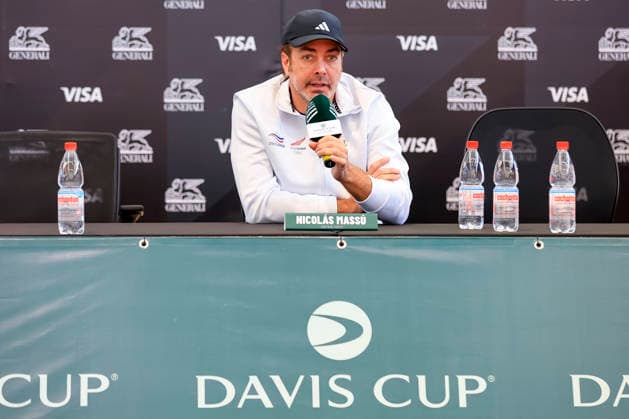 Tenis, Chile vs Espana. Copa Davis 2026. El capitan de Chile Nicolas Massu en Confrencia de Prensa de la Copa Davis valido por la segunda ronda de clasificatorios para el Grupo Mundials, edificio Centro de Tenis y Deportes de Raquetas, Parque Estadio Nacional en Santiago de Chile. 15 09 2026 Pepe Alvujar Photosport Tenis, Chile vs Espana. Copa Davis 2026. Chile s captain Nicolas Massu at the Davis Cup press conference, PK, Pressekonferenz valid for the second round of qualifiers for the World Group, Tennis and Racquet Sports Center building, National Stadium Park in Santiago, Chile. 15 09 20266 Pepe Alvujar Photosport Chile vs Espana Conferencia de Prensa, Copa Davis 2026