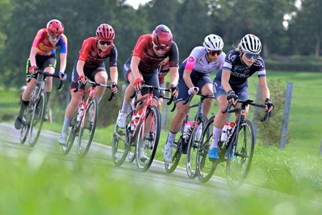 Grand Prix de Wallonie 2026 Cycling Race - Women CITADELLE DE NAMUR, BELGIUM - SEPTEMBER 16 : Meert Marieke (BEL) of Lotto Intermarché Ladies , Van Velzen Zoe of WV Schijndel (CLUB), Kloese Rose of Carbonbike Giordana Sofré by Gen Z (CLUB), Ranes Bye Camilla (NOR) of Minimax Cycling Team, Avoine Alison (FRA) of Ma Petite Entreprise, Turpeinen Viivi (FIN) of Minimax Cycling Team during the 66th edition of Grand Prix de Wallonie an UCI ProSeries 1.Pro one day cycling road race for Women Elite of 127,3 km with start in Seraing and finish in Citadelle de Namur on September 16, 2026 in Citadelle de Namur, Belgium, 16 09 2026 ( Motordriver Pieter Van Herzeele - Citadelle de Namur Belgium Copyright: xSesx