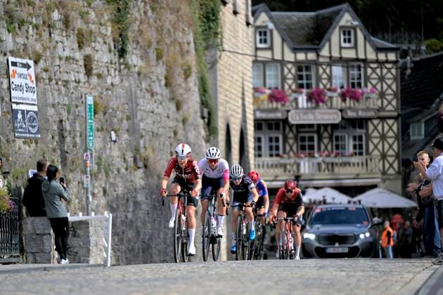 Grand Prix de Wallonie 2026 Cycling Race - Women CITADELLE DE NAMUR, BELGIUM - SEPTEMBER 16 : Meert Marieke (BEL) of Lotto Intermarché Ladies , Van Velzen Zoe of WV Schijndel (CLUB), Kloese Rose of Carbonbike Giordana Sofré by Gen Z (CLUB), Ranes Bye Camilla (NOR) of Minimax Cycling Team, Avoine Alison (FRA) of Ma Petite Entreprise, Turpeinen Viivi (FIN) of Minimax Cycling Team during the 66th edition of Grand Prix de Wallonie an UCI ProSeries 1.Pro one day cycling road race for Women Elite of 127,3 km with start in Seraing and finish in Citadelle de Namur on September 16, 2026 in Citadelle de Namur, Belgium, 16 09 2026 ( Motordriver Pieter Van Herzeele - Citadelle de Namur Belgium Copyright: xSesx