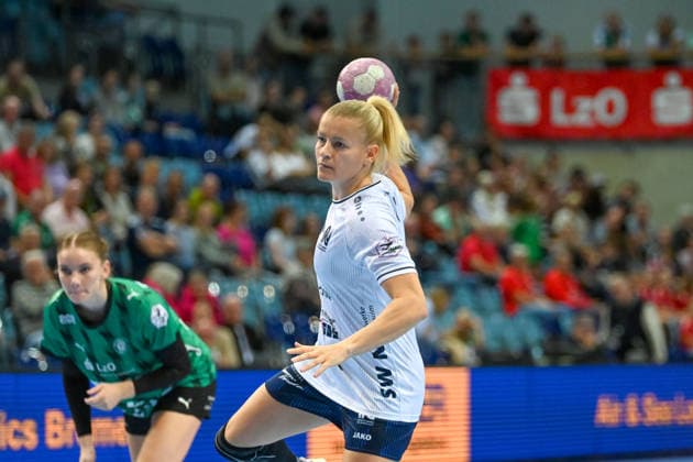 Antje Doell (SU Neckarsulm, 59) wirft GER, VfL Oldenburg vs. SU Neckarsulm, ALSCO Handball Bundesliga Frauen, 4. Spieltag, Saison 2026 2027, 16.09.2026, VfL Oldenburg vs. SU Neckarsulm, ALSCO Handball Bundesliga Frauen, 4. Spieltag, Saison 2026 2027, 16.09.2026 Oldenburg Copyright: xEibner-Pressefoto RobertxGertzenx EP_RGN