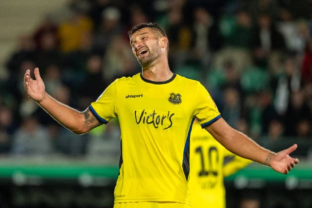 Kai Bruenker (1. FC Saarbruecken, 09) reagiert veraergert GER, SC Preussen Muenster vs. 1. FC Saarbruecken, Fussball, 3. Liga, 6. Spieltag, Spielzeit 2026 2027, 16.09.2026 DFL Regulations prohibit any use of photographers as image sequences and or quasi-video. GER, SC Preussen Muenster vs. 1. FC Saarbruecken, Fussball, 3. Liga, 6. Spieltag, Spielzeit 2026 2027, 16.09.2026 Muenster Copyright: xEibner-Pressefoto JanxRollingerx EP_JSK