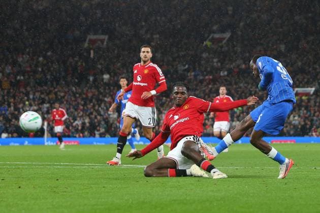 Malick Yalcouye of Brighton fails to score a good chance Manchester United, ManU v Brighton & Hove Albion, EFL Carabao Cup, Football, Old Trafford, UK - 16 Sep 2026Manchester Old Trafford United Kingdom EDITORIAL USE ONLY No use with unauthorised audio, video, data, fixture lists, club league logos or live services. Online in-match use limited to 120 images, no video emulation. No use in betting, games or single club league player publications. Copyright: xPhilxOldham Shutterstockx 17154491ab