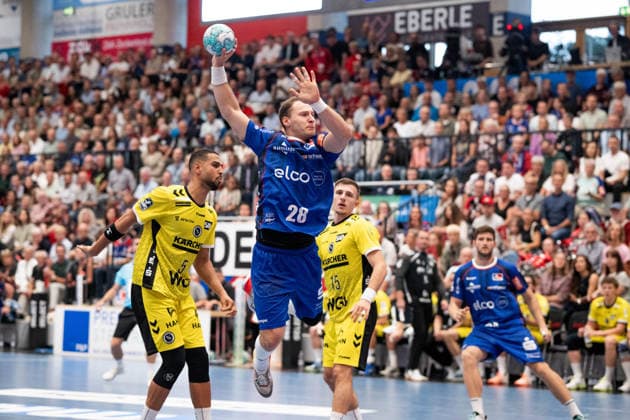 Tobias Heinzelmann (HBW Balingen Weilstetten, 28), HBW Balingen Weilstetten vs. TVB Stuttgart, GER, Opel 1. Handball Bundesliga, Meisterschaft, Spieltag 5, Saison 2026 2027, 18.09.2026, Eibner-Pressefoto Andreas Ulmer HBW Balingen Weilstetten vs. TVB Stuttgart, GER, Opel 1. Handball Bundesliga, Meisterschaft, Spieltag 5, Saison 2026 2027, 18.09.2026, Balingen Copyright: xEibner-Pressefoto AndreasxUlmerx EP_AUR