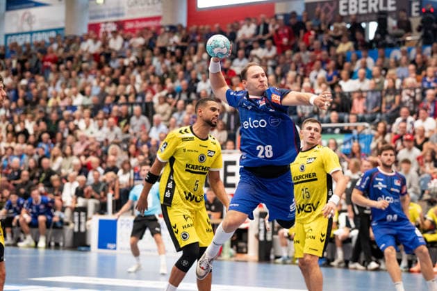 Tobias Heinzelmann (HBW Balingen Weilstetten, 28), HBW Balingen Weilstetten vs. TVB Stuttgart, GER, Opel 1. Handball Bundesliga, Meisterschaft, Spieltag 5, Saison 2026 2027, 18.09.2026, Eibner-Pressefoto Andreas Ulmer HBW Balingen Weilstetten vs. TVB Stuttgart, GER, Opel 1. Handball Bundesliga, Meisterschaft, Spieltag 5, Saison 2026 2027, 18.09.2026, Balingen Copyright: xEibner-Pressefoto AndreasxUlmerx EP_AUR