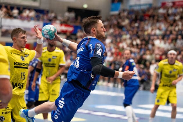 Elias Fuegel (HBW Balingen Weilstetten, 24), HBW Balingen Weilstetten vs. TVB Stuttgart, GER, Opel 1. Handball Bundesliga, Meisterschaft, Spieltag 5, Saison 2026 2027, 18.09.2026, Eibner-Pressefoto Andreas Ulmer HBW Balingen Weilstetten vs. TVB Stuttgart, GER, Opel 1. Handball Bundesliga, Meisterschaft, Spieltag 5, Saison 2026 2027, 18.09.2026, Balingen Copyright: xEibner-Pressefoto AndreasxUlmerx EP_AUR