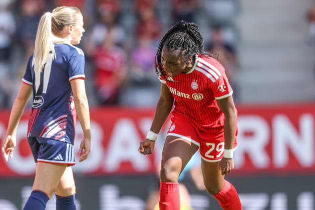 GER, München, FC Bayern München vs FC Köln, Google Pixel Frauen Bundesliga, Fussball, DFB, Spielzeit 2026 2027, FC Bayern Campus, 5. Spieltag im Bild: Edna Imade (FC Bayern München Frauen 29), Tor, Jubel und Freude, Emotionen DFB DFL REGULATIONS PROHIBIT ANY USE OF PHOTOGRAPHS AS IMAGE SEQUENCES AND OR QUASI-VIDEO, 19.09.2026 Copyright: HMBxMedia HendrikxHamelau