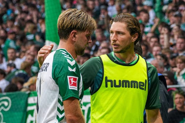 Niklas Füllkrug (Werder Bremen, 10), Niklas Stark (Werder Bremen, 4), Deutschland: Fussball, Bundesliga, Saison 2026 27, 4. Spieltag, 19.09.2026, Werder Bremen vs FC Augsburg, Weserstadion (Bremen) Copyright: xLeonxFrickx