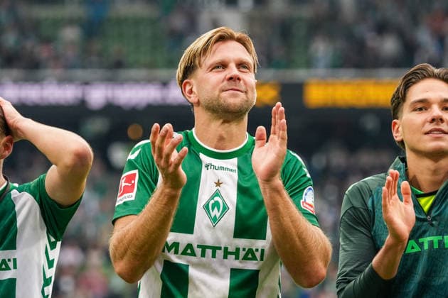 Niklas Füllkrug (Werder Bremen, 10) Applaus, Freude, Emotionen, Gesichtsausdruck, Deutschland: Fussball, Bundesliga, Saison 2026 27, 4. Spieltag, 19.09.2026, Werder Bremen vs FC Augsburg, Weserstadion (Bremen) Copyright: xLeonxFrickx