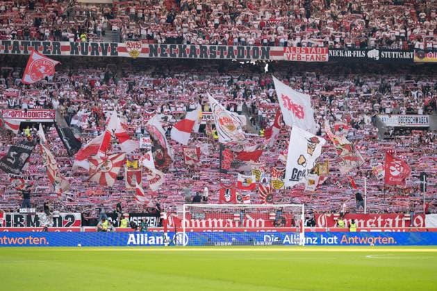 19.09.2026, GER, Fussball, Herren, 1. Bundesliga, Saison 2026 2027, 4. Spieltag, VfB Stuttgart vs. Borussia Dortmund VfB Stuttgart Fans, Ultras, Stimmung, Fahnen. DFB DFL regulations prohibit any use of photographs as image sequences and or quasi-video. Stuttgart MHP Arena Baden-Württemberg Deutschland Copyright: xNordphoto WolfgangxFrankx
