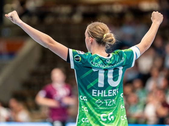 Matilda Ehlert (Frisch Auf Frauen, 10) jubelt nach einem Tor Ihrer Mannschaft, Frisch Auf Goeppingen vs. HC Leipzig, Handball, 1. Bundesliga, Spielzeit 2026 2027, 19.09.2026 Frisch Auf Goeppingen vs. HC Leipzig, Handball, 1. Bundesliga, Spielzeit 2026 2027, 19.09.2026 Goeppingen Copyright: xMichaelxSchmidt Eibner-Pressefotx EP_MST