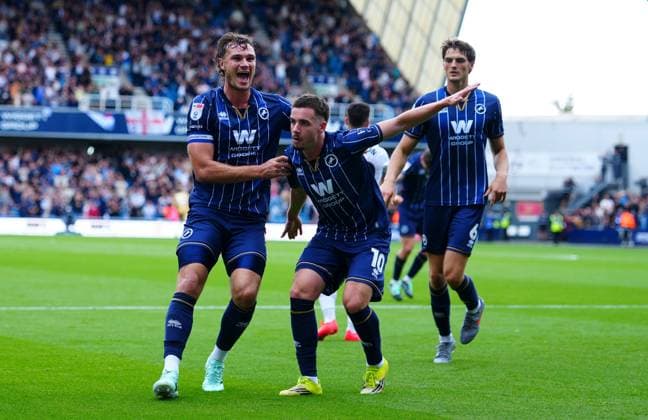 Camiel Neghli of Millwall celebrates scoring a goal after making it 2-0 Millwall v West Ham United, EFL Sky Bet Championship, Football, The Den, London, UK - 19 Sep 2026London The Den United Kingdom EDITORIAL USE ONLY No use with unauthorised audio, video, data, fixture lists, club league logos or live services. Online in-match use limited to 120 images, no video emulation. No use in betting, games or single club league player publications. Copyright: xJavierxGarcia Shutterstockx 17158528de
