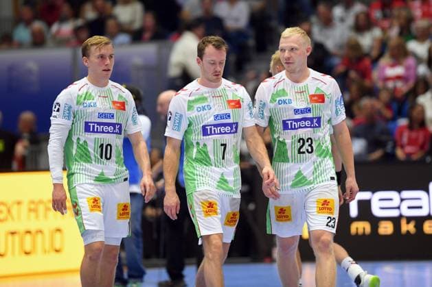 enttaeuscht, frustriert, Emotion , Gisli Thorgeir Kristjansson (SC Magdeburg 10), Felix Claar (SC Magdeburg 7), Magnus Saugstrup (SC Magdeburg 23) , GER, MT Melsungen - SC Magdeburg, Handball, 1. Bundesliga, 5. Spieltag, Saison 2026 2027, 20.09.2026, GER, MT Melsungen - SC Magdeburg, Handball, 1. Bundesliga, 5. Spieltag, Saison 2026 2027, 20.09.2026 Kassel Copyright: xEibner-Pressefotox xRolandxSippelx EP_RSL