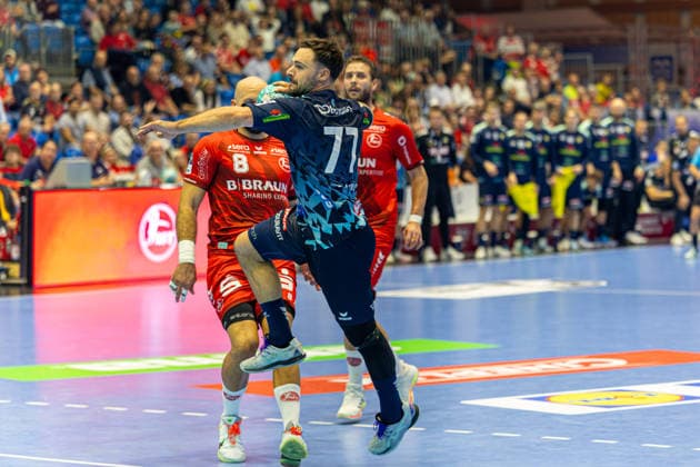 HBL Pokal, 2. Runde, Kassel, MT Melsungen vs. Rhein-Neckar Loewen, Rothenbach-Halle Kassel; 22.09.2026 HBL Pokal, 2. Runde, Kassel, Germany - 22.09.2026: Dani Baijens (Rhein-Neckar Löwen, 77) beim Torwurf, Handball Bundesliga, Spiel der MT Melsungen vs. Rhein-Neckar Loewen, Rothenbach-Halle Kassel Copyright: xBEAUTIFULxSPORTS Freudensteinx