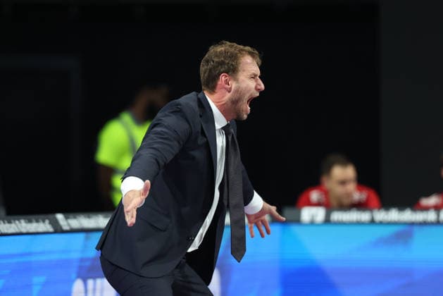 Anton Gavel (FC Bayern Basketball, Chef-Trainer) gestikuliert, Emotionen, GER, FC Bayern Basketball vs. Alba Berlin, Basketball, easycredit Basketball Bundesliga, 23.Spieltag, Saison 2026 2027, 26.09.2026, GER, FC Bayern Basketball vs. Alba Berlin, Basketball, easycredit Basketball Bundesliga, 23.Spieltag, Saison 2026 2027, 26.09.2026 Muenchen Copyright: xEibner-Pressefoto JennixMaulx EP_JML