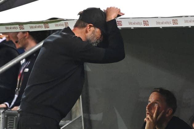 Bundestrainer Juergen KLOPP (GER), Enttaeuschung,Frust, enttaeuscht,frustriert,niedergeschlagen, Fussball Nations League Gruppenphase, Gruppe B, 2.Spieltag Deutschland (GER) - Griechenland (GRE) 0-1, am 27.09.2026 , WWK ARENA AUGSBURG Â