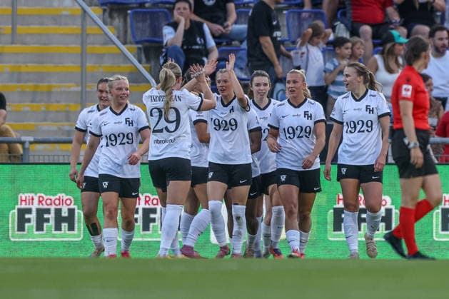 GER, Frankfurt, Eintracht Frankfurt vs FH Hafnarfjördur, UEFA Europa Cup, Fussball, UEFA, Spielzeit 2026 2027, Stadion am Brentanobad, Qualifikation, Rückspiel im Bild: Nia Christopher (FH Hafnarfjordur 7), Tor, Jubel und Freude, Emotionen, goal scored DFB DFL REGULATIONS PROHIBIT ANY USE OF PHOTOGRAPHS AS IMAGE SEQUENCES AND OR QUASI-VIDEO, 30.09.2026 Copyright: HMBxMedia HendrikxHamelau