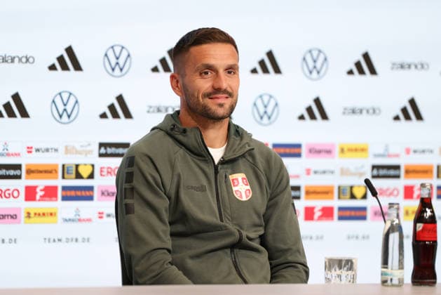 Dusan Tadic (Serbien, 10) bei der Pressekonferenz, GER, Serbien Nationalmannschaft, Abschluss-Pressekonferenz, Fussball, UEFA Nations League, Saison 2026 2027, 30.09.2026, GER, Serbien Nationalmannschaft, Abschluss-Pressekonferenz, Fussball, UEFA Nations League, Saison 2026 2027, 30.09.2026 Muenchen Copyright: xEibner-Pressefoto JennixMaulx EP_JML