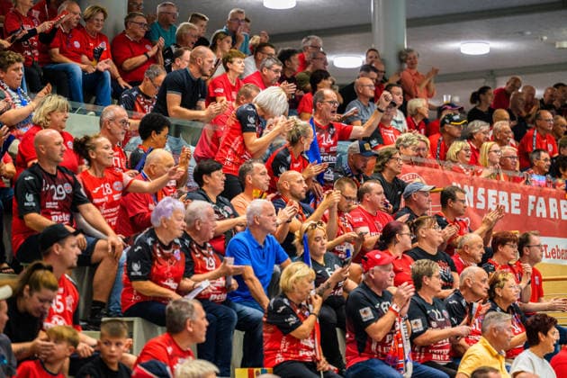 Zuschauer und Fans aus Bad Langensalza. GER, Thueringer HC gegen HSG Blomberg-Lippe, Handball, DHB-Pokal, Saison 2026 2027, 2. Runde, Mittwoch, 19.00 Uhr, 30.09.2026 GER, Thueringer HC gegen HSG Blomberg-Lippe, Handball, DHB-Pokal, Saison 2026 2027, 2. Runde, Mittwoch, 19.00 Uhr, 30.09.2026 Bad Langensalza Copyright: xMartinxHerbstx