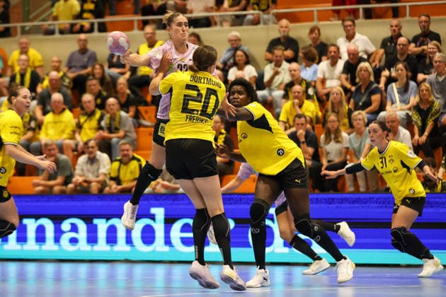GER, BVB Borussia Dortmund Handball vs. SV Union Halle-Neustadt, Handball, DHB-Pokal Frauen, Spielzeit 2026 2027, 30.09.2026,Lea Gruber (SV Union Halle-Neustadt) GER, BVB Borussia Dortmund Handball vs. SV Union Halle-Neustadt, Handball, DHB-Pokal Frauen, Spielzeit 2026 2027, 30.09.2026 Dortmund Copyright: xEibner-Pressefoto JavadxMohammadpourx EP_JMR