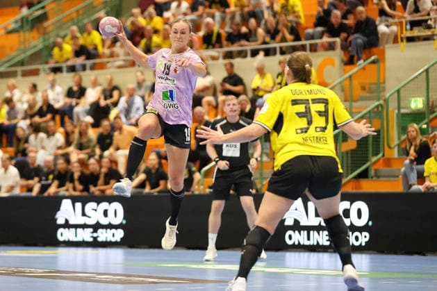 GER, BVB Borussia Dortmund Handball vs. SV Union Halle-Neustadt, Handball, DHB-Pokal Frauen, Spielzeit 2026 2027, 30.09.2026,Lea Gruber (SV Union Halle-Neustadt) GER, BVB Borussia Dortmund Handball vs. SV Union Halle-Neustadt, Handball, DHB-Pokal Frauen, Spielzeit 2026 2027, 30.09.2026 Dortmund Copyright: xEibner-Pressefoto JavadxMohammadpourx EP_JMR