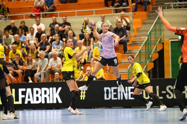 GER, BVB Borussia Dortmund Handball vs. SV Union Halle-Neustadt, Handball, DHB-Pokal Frauen, Spielzeit 2026 2027, 30.09.2026,Lea Gruber (SV Union Halle-Neustadt) GER, BVB Borussia Dortmund Handball vs. SV Union Halle-Neustadt, Handball, DHB-Pokal Frauen, Spielzeit 2026 2027, 30.09.2026 Dortmund Copyright: xEibner-Pressefoto JavadxMohammadpourx EP_JMR
