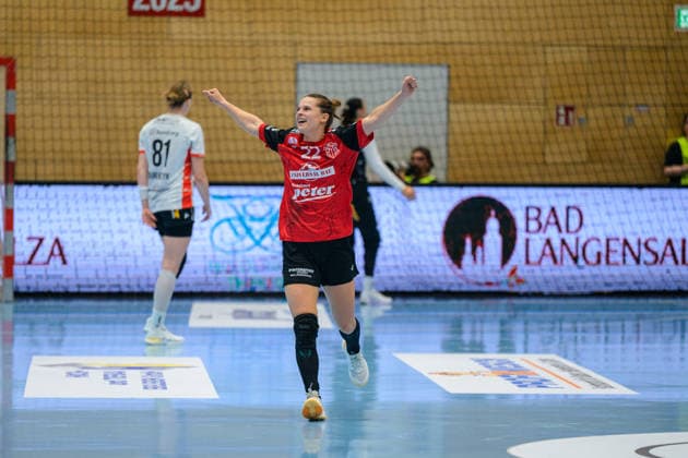 Teresa von Prittwitz (Thueringer HC, 22) im Jubel zum Treffer. GER, Thueringer HC gegen HSG Blomberg-Lippe, Handball, DHB-Pokal, Saison 2026 2027, 2. Runde, Mittwoch, 19.00 Uhr, 30.09.2026 GER, Thueringer HC gegen HSG Blomberg-Lippe, Handball, DHB-Pokal, Saison 2026 2027, 2. Runde, Mittwoch, 19.00 Uhr, 30.09.2026 Bad Langensalza Copyright: xMartinxHerbstx