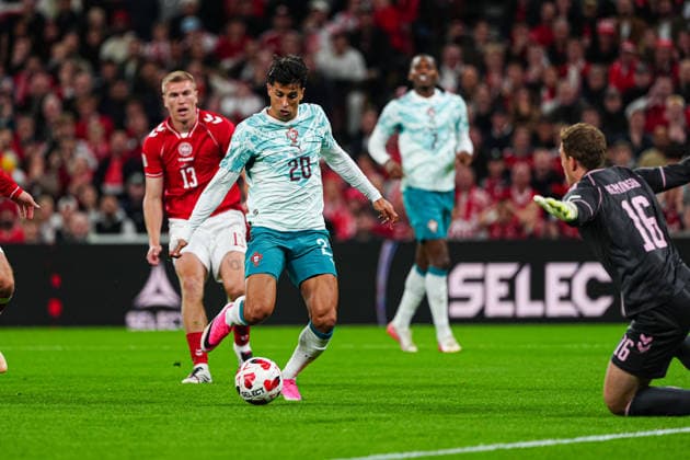 Tor zum 0:1 Joao Cancelo (Portugal, 20) DEN, Dänemark vs. Portugal, Fußball, UEFA Nations League A, Gruppe 4, Spieltag 03, Saison 2026 2027, 01.10.2026 DEN, Dänemark vs. Portugal, Fußball, UEFA Nations League A, Gruppe 4, Spieltag 03, Saison 2026 2027, 01.10.2026 Kopenhagen Copyright: xEibner-Pressefoto MarcelxvonxFehrnx EP_MFN