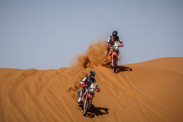 W2RC - RALLYE DU MAROC 2026 64 AMARAL Salvador (por), Wingmotor Honda, Honda 450 Rally Factory Replica, FIM W2RC, Rally 2, action, 67 AMARAL Goncalo (por), Wingmotor Honda, Honda 450 Rally Factory Replica, FIM W2RC, Rally 2, action, during the Stage 3 of the Rallye du Maroc 2026, 4th round of the 2026 WR2C Championship from October 1, 2026 around Zagora, Morocco - AgadirMorocco Copyright: xFREDERICxLExFLOCxHx