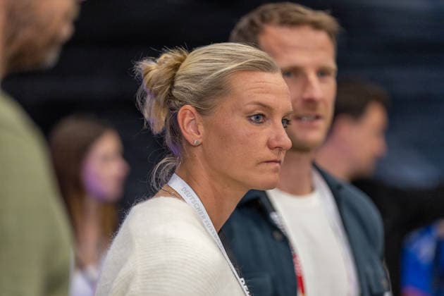 Fussball: UEFA Nations League 2026 - 2027, 3. Spieltag - Deutschland vs Serbien - Allianz-Arena (München) : Alexandra Popp bei der Ehrung der Die Torjägerkanone für alle Copyright: xMichellexLukax
