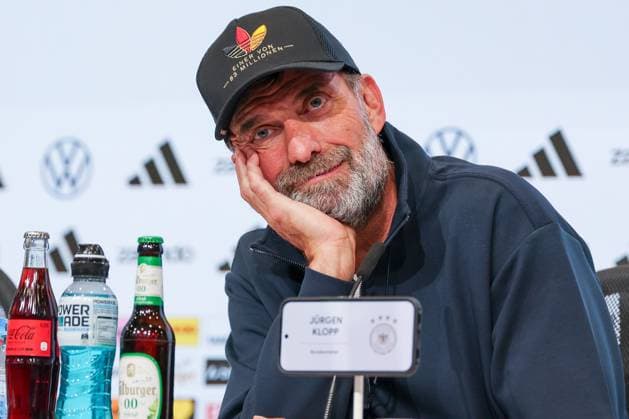 Cheftrainer Juergen Klopp (Deutschland) auf der Pressekonferenz nach dem Heimsieg, Deutschland vs. Serbien, Fussball, DFL, DFB, UEFA Nations League, Saison 2026 2027, Gruppenphase, Gruppe B, Spieltag 3 von 6, 01.10.2026 Muenchen Bayern Deutschland