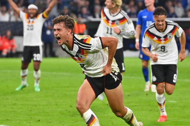 Torjubel Tom BISCHOF (GER) nach Tor zum 1-0, Jubel,Freude,Begeisterung, Aktion,Einzelbild,angeschnittenes Einzelmotiv,Halbfigur,halbe Figur. Fussball Nations League Gruppenphase, Gruppe B, 3.Spieltag Deutschland (GER) - Serbien (SRB) 2-0 am 01.10.2026 , ALLIANZ ARENA