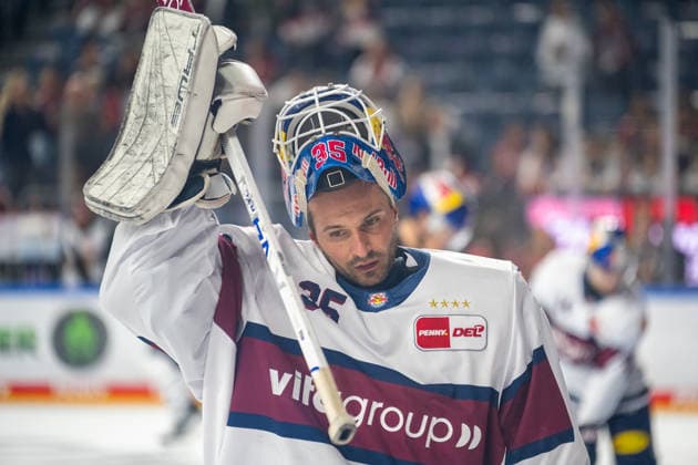 Mathias Niederberger (RHC Red Bull Muenchen, 35) beim Aufwaermen. Koelner Haie vs. EHC Red Bull Muenchen, Eishockey, Penny DEL, 05. Spieltag, Saison 2026 2027, 02.10.2026 Koelner Haie vs. EHC Red Bull Muenchen, Eishockey, Penny DEL, 05. Spieltag, Saison 2026 2027, 02.10.2026 Koeln Copyright: xEibner-Pressefoto ThomasxHaeslerx EP_THR