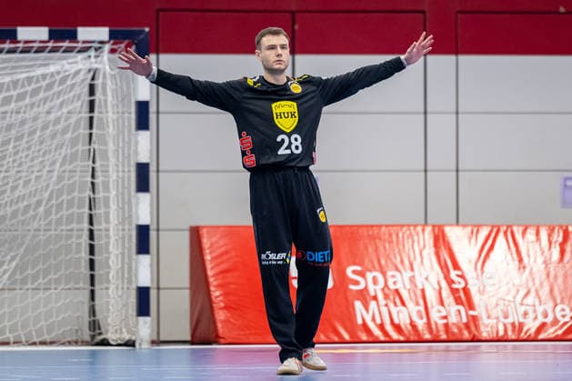Fabian Apfel (HSC 2000 Coburg, 28) jubelt GER, TuS N-Luebbecke vs. HSC 2000 Coburg, Handball, 2. Bundesliga, 6. Spieltag, Spielzeit 2026 2027, 02.10.2026 GER, TuS N-Luebbecke vs. HSC 2000 Coburg, Handball, 2. Bundesliga, 6. Spieltag, Spielzeit 2026 2027, 02.10.2026 Luebbecke Copyright: xEibner-Pressefoto JanxRollingerx EP_JSK