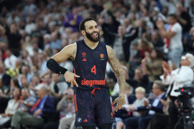 Duane Washington Jr. (FC Bayern Basketball, 04) bejubelt einen Treffer, Jubel, Emotionen, GER, FC Bayern Basketball vs. Partizan Mozzart Bet Belgrad, Basketball, Euroleague, 3. Spieltag, Saison 2026 2027, 02.10.2026, GER, FC Bayern Basketball vs. Partizan Mozzart Bet Belgrad, Basketball, Euroleague, 3. Spieltag, Saison 2026 2027, 02.10.2026 Muenchen Copyright: xEibner-Pressefoto JennixMaulx EP_JML