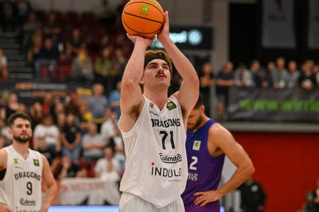 Jonathan Klusmann (Artland Dragons, 71) beim Freiwurf Artland Dragons vs. BG Goettingen, 2. Basketball-Bundesliga, Pro A, 2. Spieltag, Saison 2026 2027, 02.10.2026, Artland Dragons vs. BG Goettingen, 2. Basketball-Bundesliga, Pro A, 2. Spieltag, Saison 2026 2027, 02.10.2026 Quakenbrueck Copyright: xEibner-Pressefoto RobertxGertzenx EP_RGN